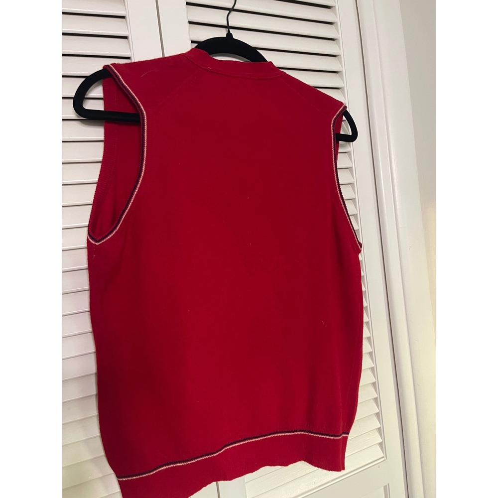 Vintage Gleneagles Grange Scotland Red V-Neck Sweater Vest Collegiate Grandpa - Picture 4 of 9